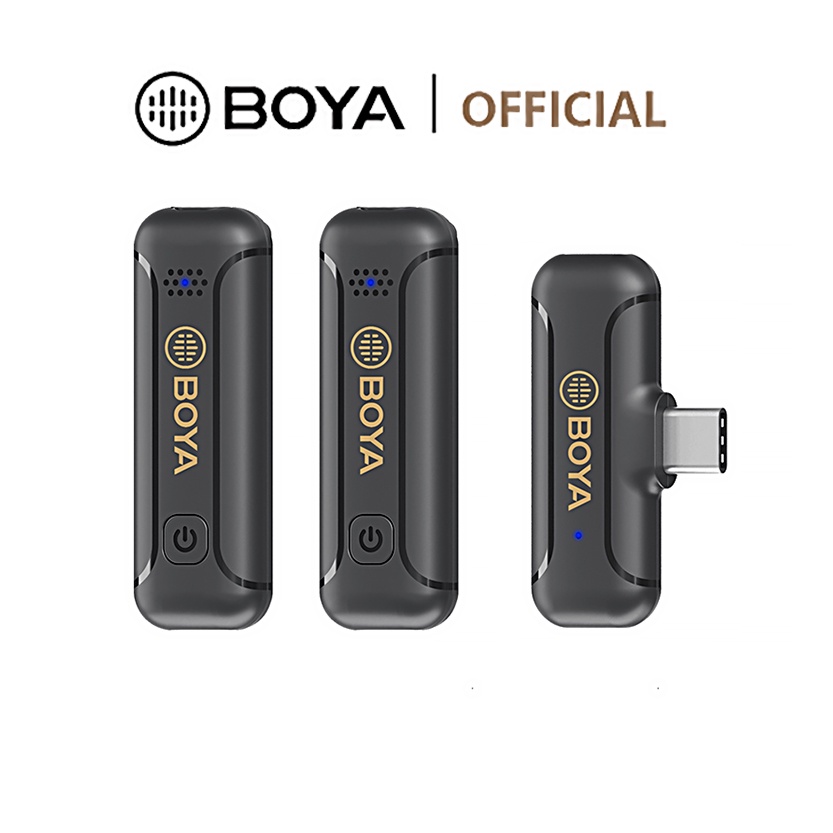 BOYA BY-WM3T2-D/U 2.4GHz ไมโครโฟนไร้สายไมโครโฟนไมโครโฟนขนาดเล็กสําหรับสมาร์ทโฟนกล้องแล็ปท็อป