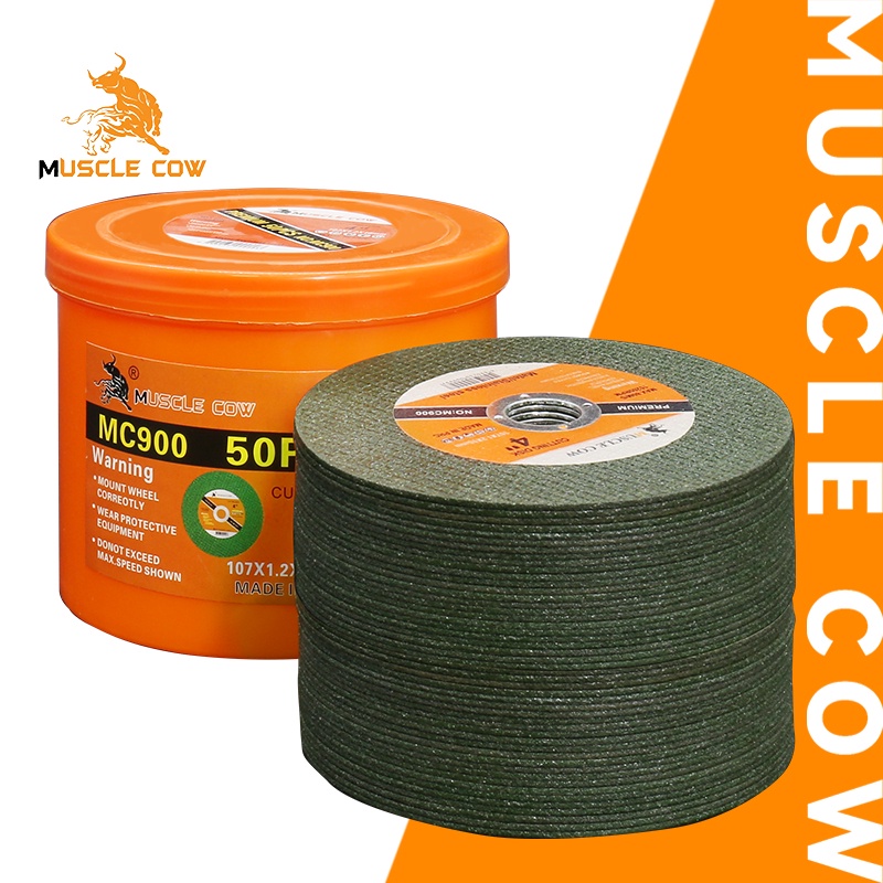 MUSCLE COW ใบตัดเหล็ก 4นิ้ว หนา 1.2 mm. 50 ใบ/กล่อง แผ่นตัด แข็งแรง ทนทาน ตัดไว 