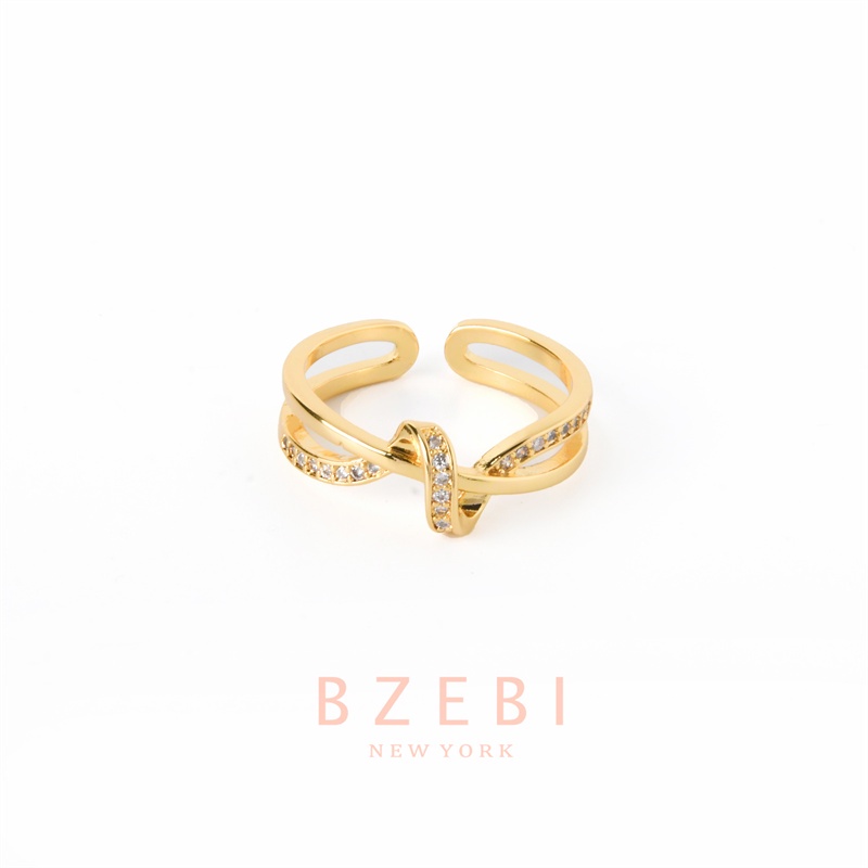 BZEBI แหวนทอง ทองคํา ทองครึ่งสลึง สแตนเลส แฟชั่น jewelry หญิง คู่ คู่รัก หมั้น แต่งงาน เครื่องประดับ สําหรับผู้หญิง 1128r