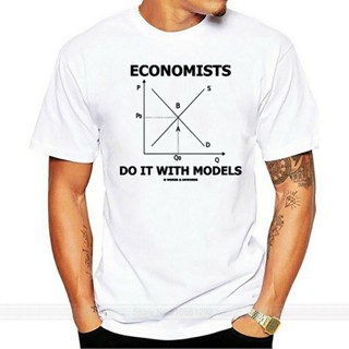 Bubunite แขนสั้นcrew neckเสื้อยืดแขนสั้น ผ้าฝ้าย พิมพ์ลาย Economists Do It With Models สําหรับผู้ชาย และผู้หญิงS-XXXXL