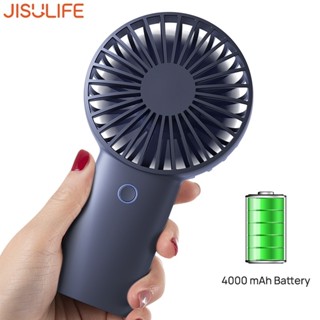 ▲☏JISULIFE พัดลมพกพา ขนาดเล็ก 4000 mAh แบบชาร์จ USB