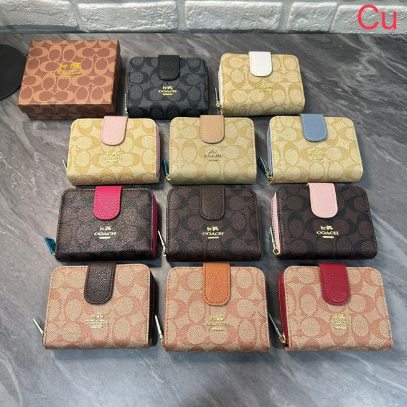 กระเป๋าตังค์ Coach 5” ขนาดสั้น หนังดีงานสวยมาก น่ารักๆ