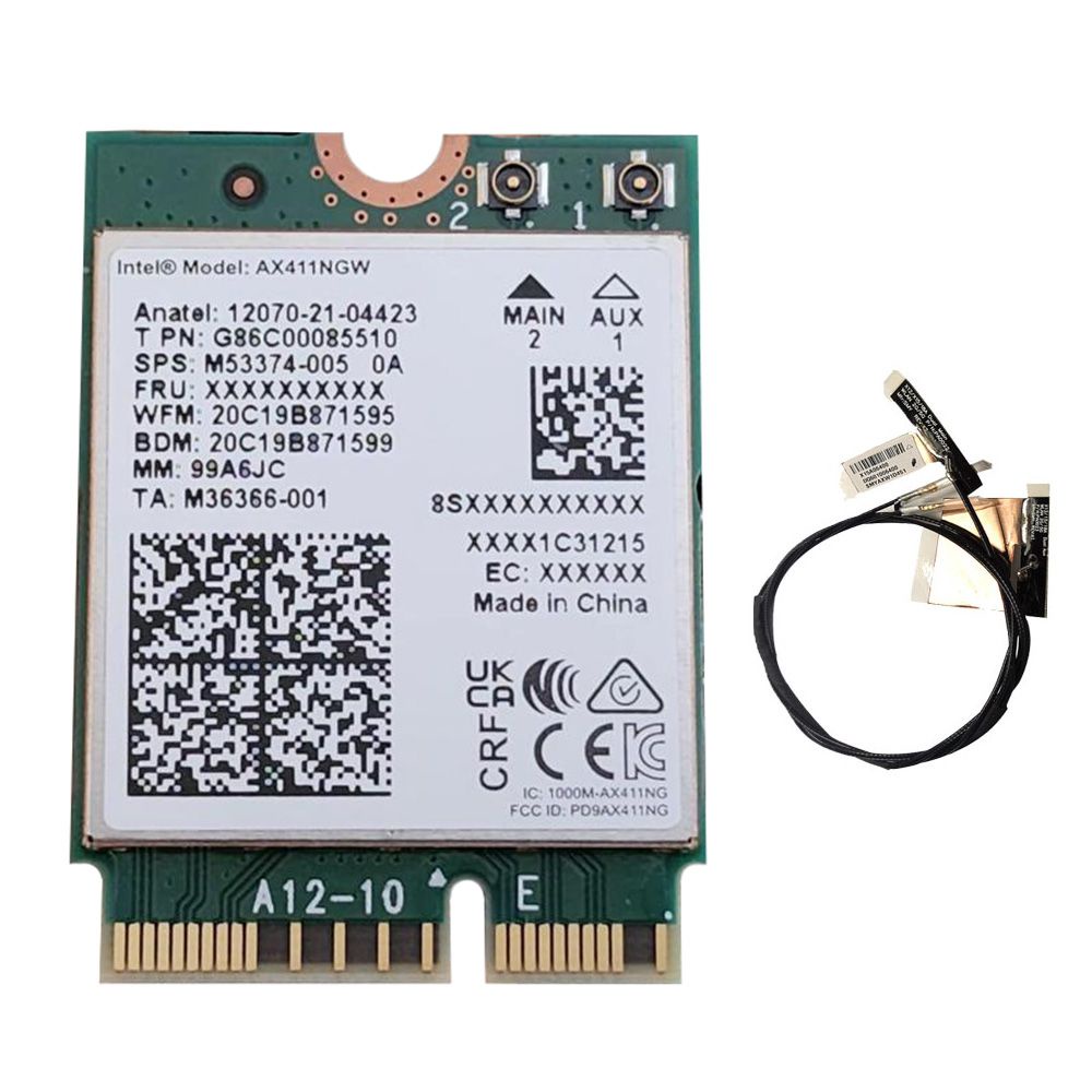 Intel AX411 Wi-Fi 6E Tri-Band M.2 CNVio2 2230 Network Card (w/ internal Antenna)