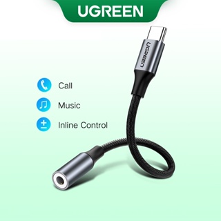 Ugreen อะแดปเตอร์สายเคเบิลหูฟัง USB Type C เป็น 3.5 มม. USB C เป็น 3.5 สําหรับ Xiaomi Mi10 HUAWEI P30 Oneplus 9