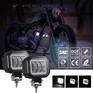 DIVEITONE 4 นิ้วรอบสแควร์นำแสงทำงาน 12V-30V สำหรับรถ 4WD ATV SUV UTV รถบรรทุก 4x4ไฟขับขี่รถจักรยานยนต์ออฟโร้ดอัตโนมัติ