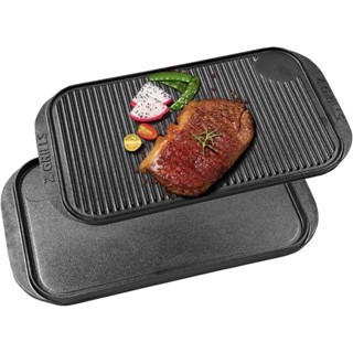 【จัดส่งภายใน 24 ชม】Cast Iron Griddle Grill Pan 48*26cm