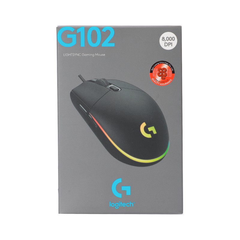 LOGITECH OPTICAL MOUSE (G102) LIGHTSYNC GAMING BLACK - A0131353