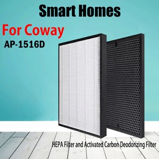 For Coway Air Purifier AP-1516D AP1516D Replacement HEPA Filter and Activated Carbon Deodorizing Filter