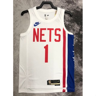 hot pressed 2023 nba  Brooklyn Nets  No. 1 Bridges  retro white basketball jersey