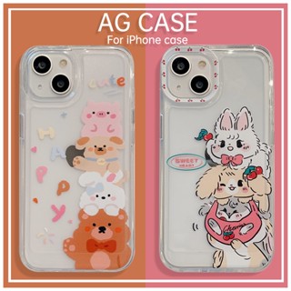 เคสโทรศัพท์กันกระแทกน่ารักสำหรับ iPhone 14 Pro 13 Pro Max กันกระแทกกรอบ TPU iPhone 12 Pro 11 XS Max XR X/XS การ์ตูนสัตว์พิมพ์กรณี