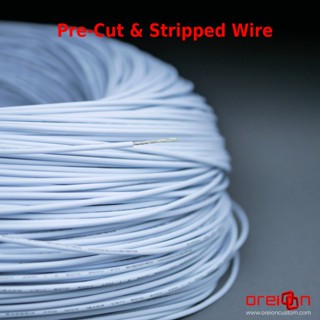 สายไฟ สายไฟอ่อน สายถักคอม 18awg UL 1007 Custom PC Cable Wire Pre-Cut &amp; Stripped Wire สีขาว [WHITE][พร้อมส่ง]