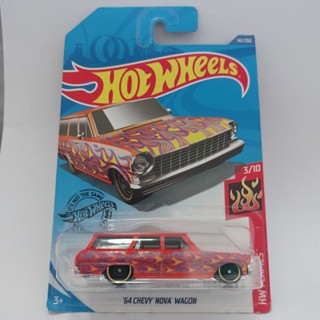 รถเหล็ก Hotwheels 64 CHEVY NOVA WAGON ลายไฟ (ib38)