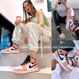 รองเท้า Nike Air Jordan 1 Mid Pink Women ส่งฟรี