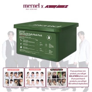 Ateez x mernel Pore Cica Fit Daily Mask Pack 30et | A or B card gift Dispatch Randomly