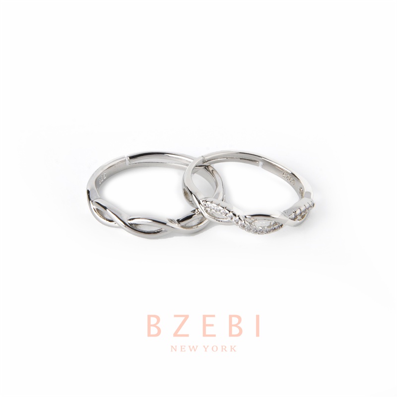 BZEBI แหวนเงิน แหวนคู่รัก คู่เงินแท้ คู่ แต่งงาน เงินคู่ สแตนเลส เพชรแท้ เพชร ทองคําขาว ฝังเพชรสวิส บเคลือบทองคำขาว ผู้หญิง ผู้ชาย เครื่องประดับ เกลี้ยง เพชรคู่ Couple Rings 1144r