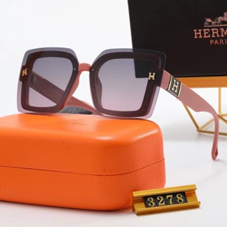 Hermes ใหม่ แว่นตากันแดดแฟชั่น หรูหรา สไตล์เรโทร สําหรับผู้ชาย และผู้หญิง 2023