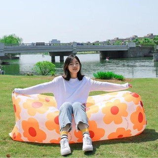 ┇Outdoor Net Red Air Sofa Lazy Inflatable Sofa Bag แบบพกพา Camping Sofa ที่นอนเป่าลม Music Festival Recliner