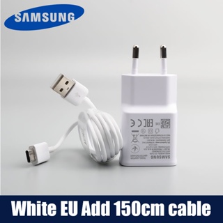 SAMSUNG แท้ ที่ชาร์จเร็ว 15w UK US EU พร้อมสายเคเบิล Usb C 1.2 ม. สําหรับ Galaxy S10e Z Flip Note9 M62 M40 M30s A20 Note8 9 S9