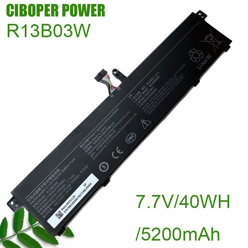 CP แบตเตอรี่แล็ปท็อปของแท้ R13B03W 7.7V/5200MAh/40WH สำหรับ RedmiBook 13 XMA1903-BB XMA1903-AN Serie