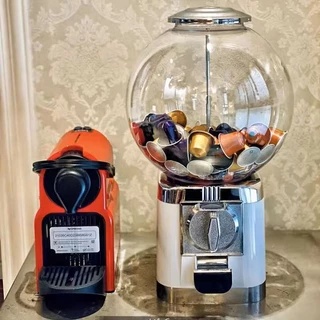 Gacha machine ใส่แคปซูลกาแฟแบบหมุน กาแฟแคปซูลNespresso capsule สุ่มรสกาแฟที่ชอบแบบไม่ซ้ำกันในแต่ละวัน เครื่องชงกาแฟ