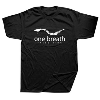 Bubunite คอลูกเรือเสื้อยืด พิมพ์ลายกราฟฟิค One Breath Freediving สไตล์วินเทจ แฟชั่นฮาราจูกุ สําหรับผู้ชายS-5XL