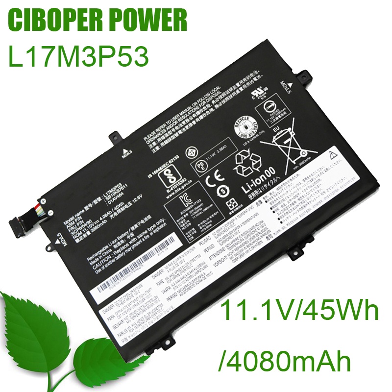 CP ของแท้แบตเตอรี่แล็ปท็อป L17M3P53/L17L3P52 11.1V/45WH 17M3P54 SB10K97611 SB10K97612 01AV464 01AV46