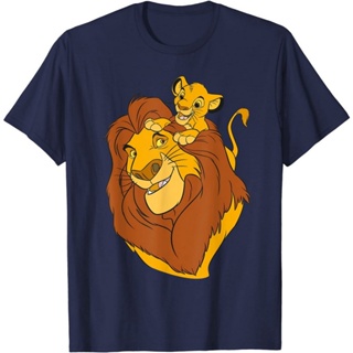 เสื้อแขนสั้น เสื้อยืดผ้าฝ้าย ไอเทมเด็ด!!เสื้อยืด พิมพ์ลาย The Lion King Simba and Mufasa Father and Son สําหรับครอบครั