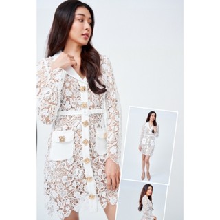 SP273S : White Magnolia Lace Dress