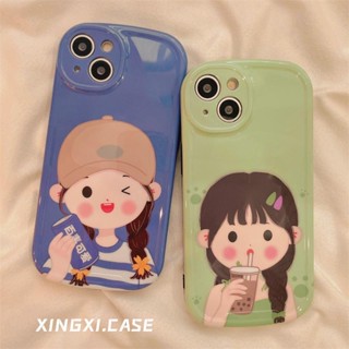 เคสโทรศัพท์มือถือนิ่ม ลายการ์ตูนเด็กผู้หญิงน่ารัก สําหรับ iPhone 11 11ProMax 13 13Pro 13ProMax XS X 12 12Pro 12ProMax