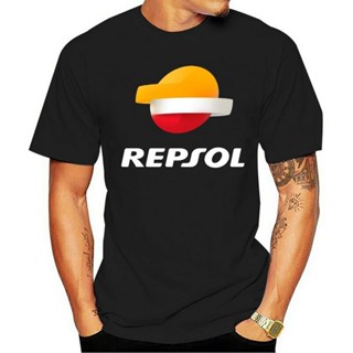 เสื้อยืดผู้ชาย เสื้อยืดลําลอง ผ้าฝ้าย แขนสั้น คอกลม พิมพ์ลายโลโก้ Repsol ทรงหลวม สําหรับผู้ชาย