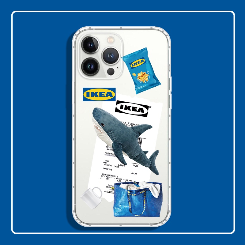 เคสโทรศัพท์มือถือ TPU แบบใส กันกระแทก ลายฉลาก IKEA แฟชั่นสร้างสรรค์ สําหรับ IPhone 15 Pro Max 12 mini 14 15 Pro 11 Pro X XS Max Xr 6s 7 8 Plus