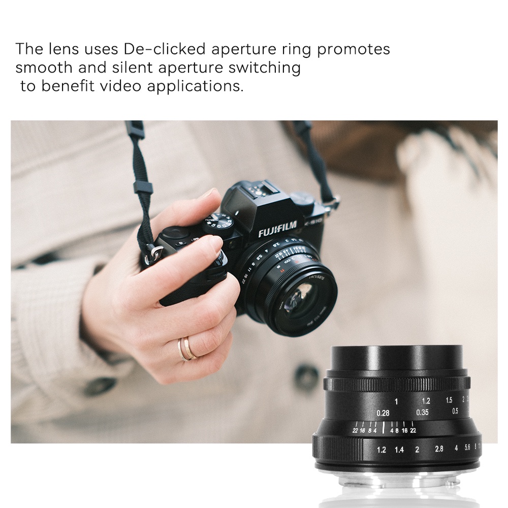 7Artisans 35mm F1.2 II Mark2 APS-C เลนส์แมนนวลโฟกัสรูรับแสงขนาดใหญ่สําหรับกล้องมิเรอร์เลส