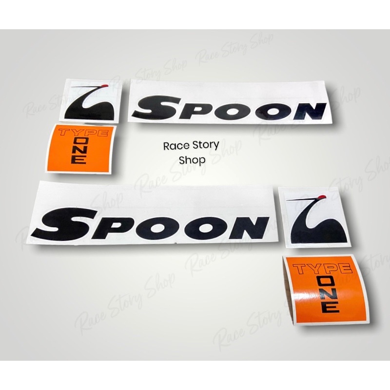 สติ๊กเกอร์ spoon ชุดใต้กระจกมองข้าง สีดำ