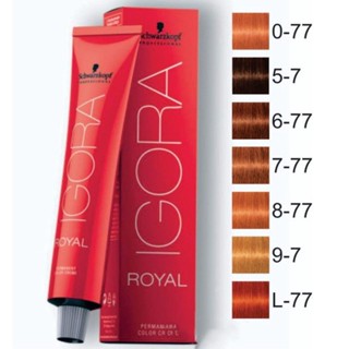 SCHWARZKOPF Igora Royal สีย้อมผมชวาร์สคอฟ 60 กรัม - (8.77, 9.1, 6.77, 8.0, 7-77, 6-77, 6-0, 8-4, สีแดง)