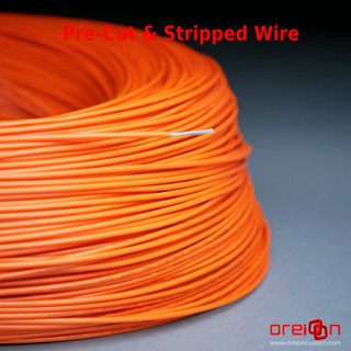 สายไฟ สายไฟอ่อน สายถักคอม 18 awg UL1007 Custom PC Cable Wire Pre-Cut &amp; Stripped Wire สีส้ม [ORANGE][พร้อมส่ง]