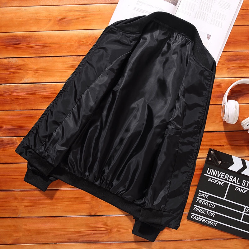 2025 แจ็คเก็ตสีดำ เสื้อแจ็กเก็ต แขนยาว แฟชั่นสำหรับผู้ชาย - รูปที่ 4