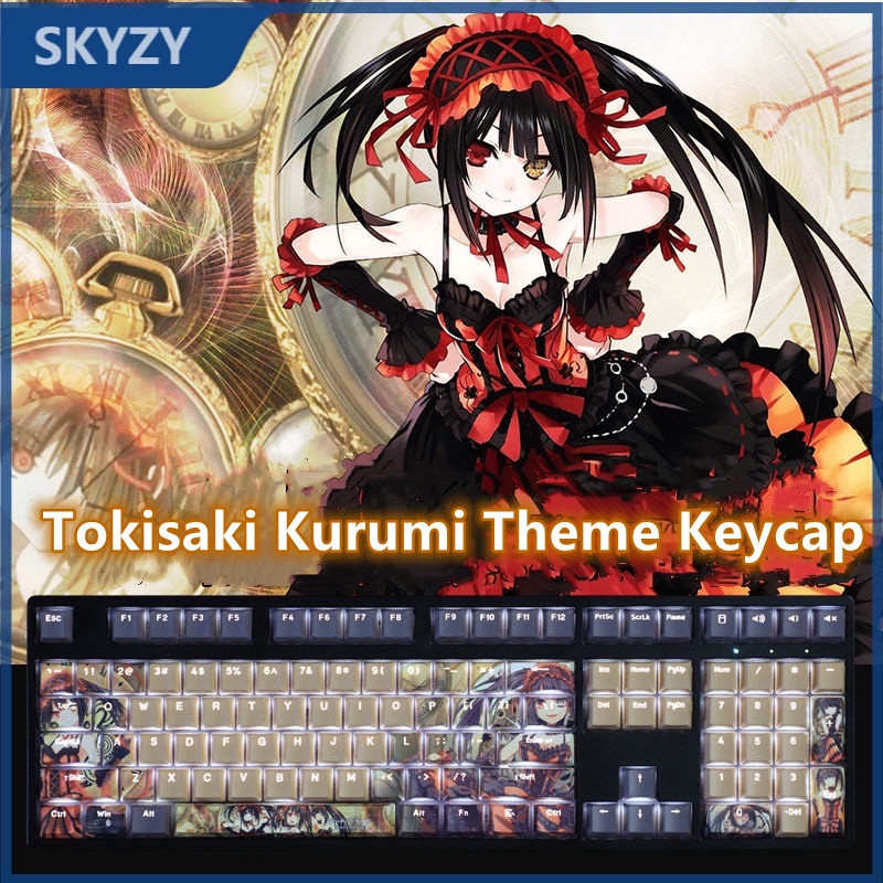 Tokisaki Kurumi Keycap Cherry Profile DATE A LIVE Theme Anime PBT Dye Sublimation Mechanical Keyboard Keycaps
