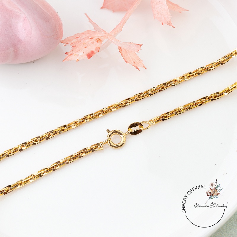 พร้อมส่ง!! สร้อยคอทองชุบ 24 K ลายอิตาลี สร้อยคอน้ำหนัก 2 สลึง-1บาท ไม่ลอก ไม่ดำ ใส่อาบน้ำได้ ราคา ถูกที่สุด ดีลบีเคเค แกลเลอรีภาพที่ 8
