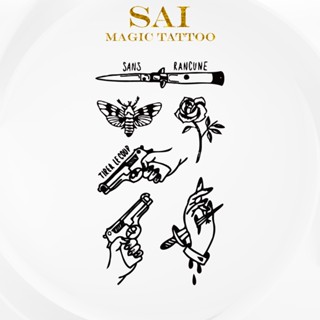 แทททู SAI MAGIC TATTOO 10CM×06CM รอยสักอยู่ได้นาน 2 สัปดาห์ รอยสักมายากล แทททูรอยสักกันน้ำ รอยสักชั่วคราว รอยสัก 008