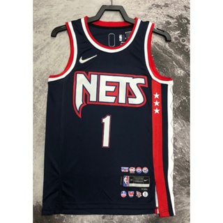 hot pressed 2022 nba  Brooklyn Nets  No. 1 Bridges dark blue basketball jersey