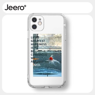 Jeero เคสไอโฟน เคสซิลิโคนนุ่มกันกระแทกใสน่ารักตลก เคสโทรศัพท์ Compatible for iPhone 14 13 12 11 Pro Max SE 2020 X XR XS 8 7 Plus พลัส HFF2558