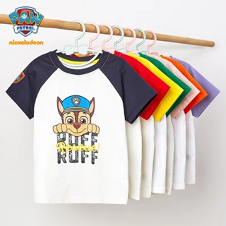 เสื้อยืด แขนสั้น ลาย Paw Patrol ผ้าฝ้าย ทรงหลวม สไตล์เกาหลี สำหรับเด็ก