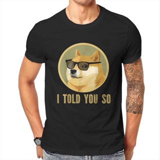 [S-5XL] เสื้อยืด ผ้าฝ้าย พิมพ์ลาย I Told You So Dogecoin สไตล์วินเทจ เหมาะกับฤดูร้อน สําหรับผู้ชาย BJfbjg89BGlldc10