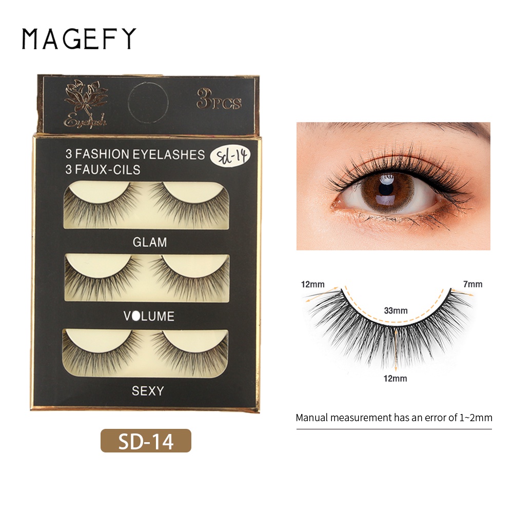 MAGEFY ขนตาปลอม 3D ขยายตา ขนตาปลอมธรรมชาติ ติดทน ใช้ซ้ำได้ เหมาะสำหรับมือใหม่อุปกรณ์ต่อขนตา
