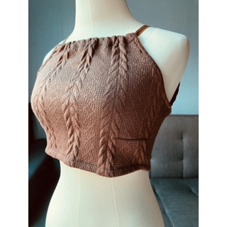 เสื้อไหมพรม ZARA แท้ ครอป crop top sexy เปิดหลัง ชุดไปทะเล มือสอง พร้อมส่ง