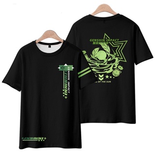 ใหม่ Genshin Impact Nahida เสื้อยืดลําลอง แขนสั้น พิมพ์ลายอนิเมะ 3D ทรงหลวม สไตล์ญี่ปุ่น แฟชั่น สําหรับผู้ชาย ผู้หญิง ทุกเพศ