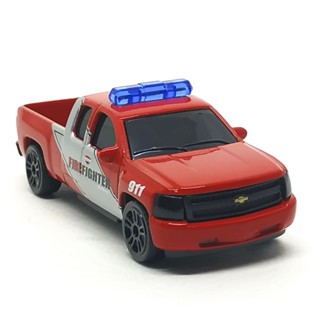 Majorette Chevrolet Silverado - Fire Fighter 911 - L - Smoked Red ล้อ D5SB Scale 1/71 (8cm) ไม่มี package