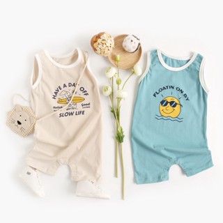 ชุดรอมเปอร์ แขนสั้น ลายการ์ตูน แฟชั่นฤดูร้อน สําหรับเด็กผู้ช…