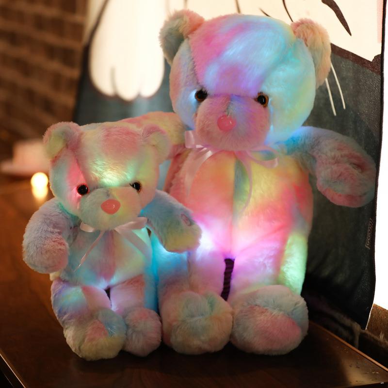 รูปของเล่น  Led Teddy Bear Stuffed Animals Soft Doll | Bear Stuffed Animals Lights - Colorful - Aliexpress