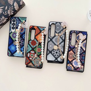 เคสป้องกันโทรศัพท์มือถือ ประดับไข่มุก หรูหรา สไตล์วินเทจ สําหรับ Samsung Galaxy Z Fold2 Z Fold 4 Z Fold 3 5G